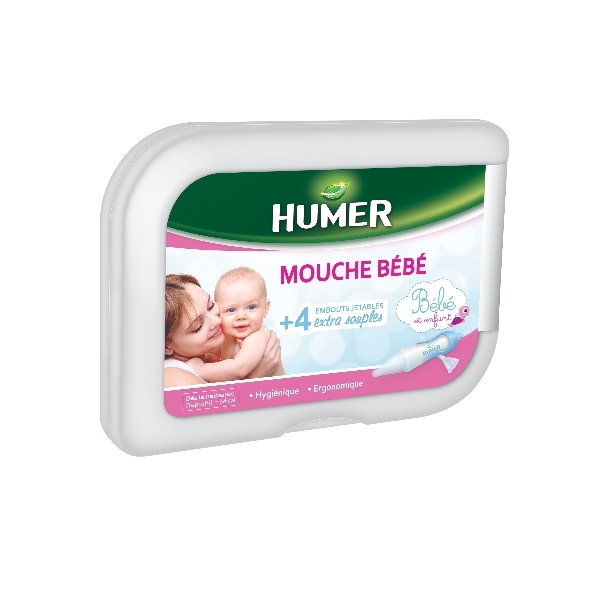Humer Mouche Bébé – embouts extra souples et jetables Humer Mouche Bébé pour évacuer les sécrétions nasales et mucosités des narines du bébé